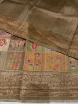 Olive Printed Banarasi Tussar