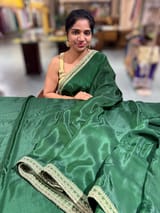Forest Green crepe Silk Saree