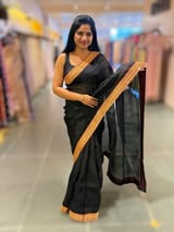 Black Organza with sabyasachi borders SS50275