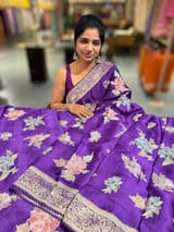 Purple Mashru Banaras with embroidery SS5014
