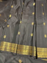 Darkest Green Vintage Kanchi small border saree SS50171