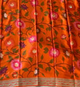 Lilacish pink & Orange Combo Banarasi Tissue Brocade saree SS50219