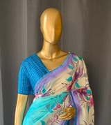 Pure silk Saree with hand paint