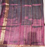 Wine Pure handloom Banarasi Tissue saree