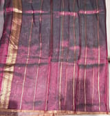 Wine Pure handloom Banarasi Tissue saree