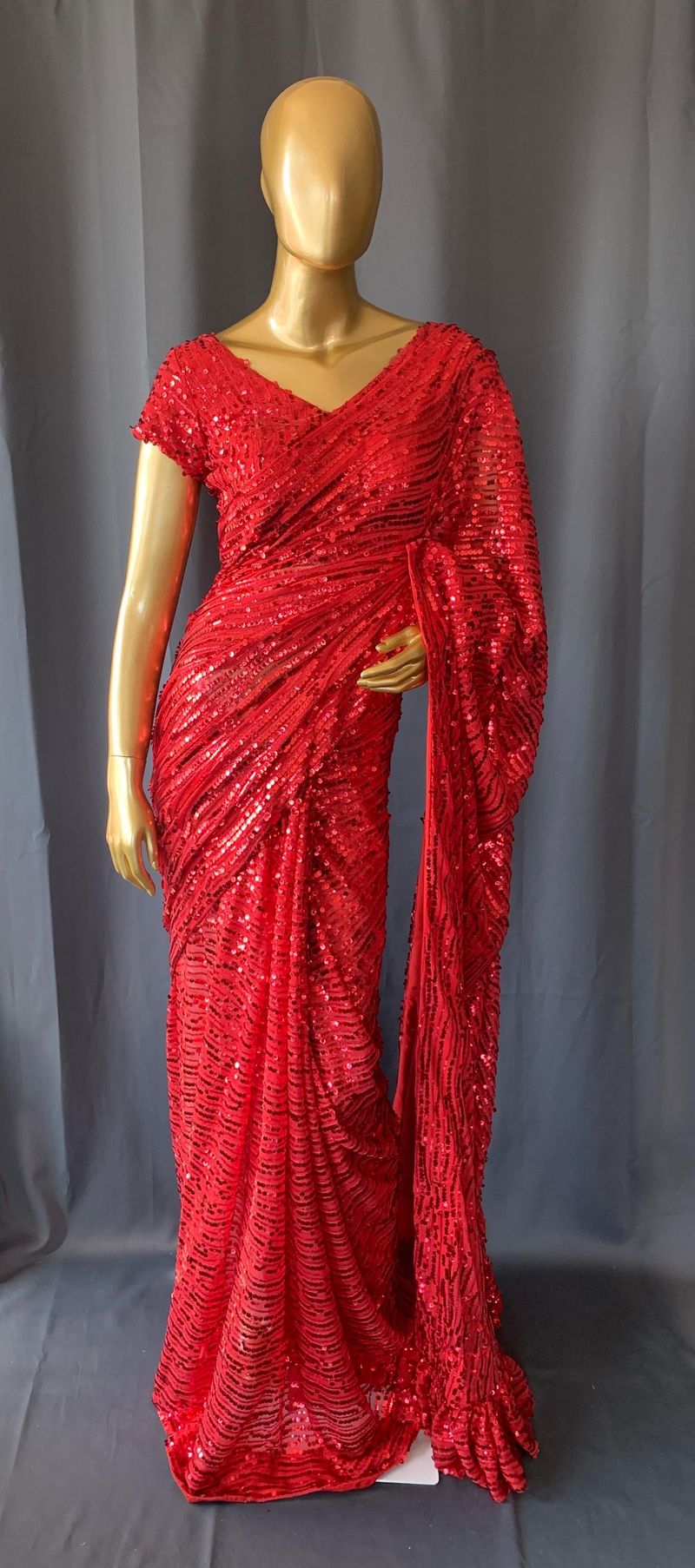Georgette sequence saree with stitched blouses