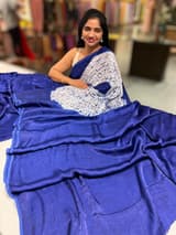 Blue gajji silk saree with bandhini circular pallu SS50527