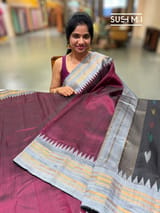 Winish brown vintage Gadwal Silk Saree : S62F214