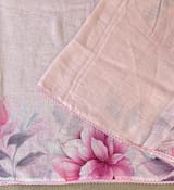 Floral printed handloom lenin saree
