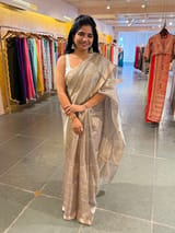 Earthy Tone Handloom Tissue Saree