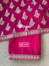 Fushcia Pink Organza Saree with sabhyasachi borders S62116