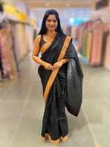 Black Organza with sabyasachi borders SS50275
