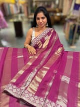 Wine kora tissue stripes saree SS50285
