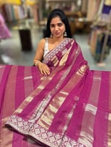 Wine kora tissue stripes saree SS50285