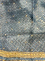 Kareena Kapoor Inspired Indigo Pure Organza Printed Saree with Handwork border and Blouse SS50313