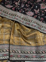 Antique Gold Tissue checks Saree with sabhyasachi borders