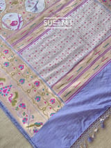 Lilac Banarasi paithani Ektara Tissue Saree : D62F003