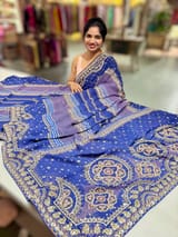 Royal Blue Kareena Inspired Gorgette Saree with allover mirrors SS5041