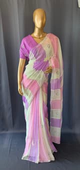 Multi colour Georgette Saree with handwork