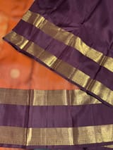 Rust Orange & coffee brown combo Kanchipuram Vintage checks  Saree SS50168
