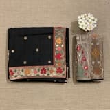 Black Kanchi soft silk saree with pythani and jamdani inspired embroidery SS50133