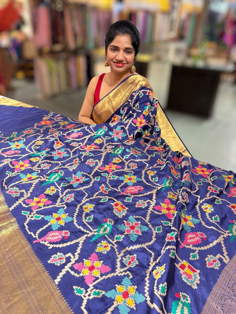Blue Kanjeevaram soft silk with embroidery SS50124