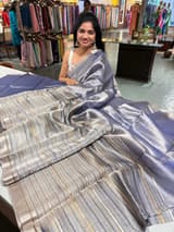 Blue Handloom Tissue Saree