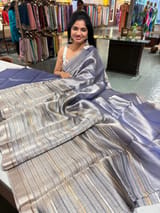 Blue Handloom Tissue Saree