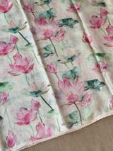 Pure lenin saree with statement Pichwai Print