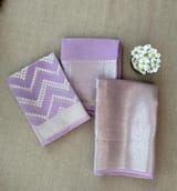 Lilac Banarasi Mul Silk Brocade 3-pc Sharara Suit set : SS62J15