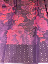 Wine Printed Tussar Tissue Saree SS50453