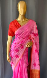 Pure silk Saree with hand paint