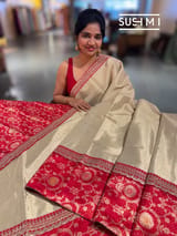 Muted Gold tissue saree with banarasi and sabhyasachi borders : S62122