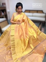 Peach Kanjeevaram Tissue Saree