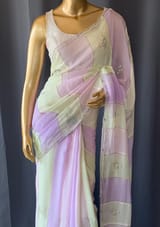 Multi colour Georgette Saree with handwork