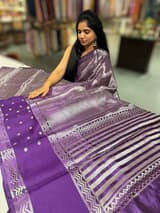 Brinjal Orange Banarasi Brocade Silk Saree SS5078