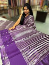 Brinjal Orange Banarasi Brocade Silk Saree SS5078