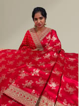 Chilli Red Designer Banarasi Silk Saree SS50579