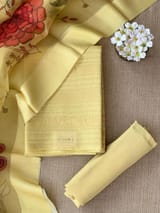 Pastel Yellow Banarasi Chiniya Silk 3-pc Suit set : SS62J08