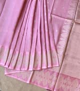 Dusty Pink Poona Silk Saree with heavy weaving open Mashru border