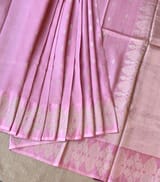 Dusty Pink Poona Silk Saree with heavy weaving open Mashru border