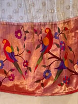 Chikankari & paithani fusion stitched lehanga : S62F139