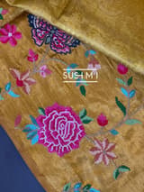 Gold Kanjeevaram Tissue Sareewith petite point embroidery : S62F086