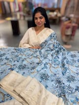 Kanchi soft silk Designer printed saree with temple border SS50510