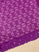Brinjal Cambodian–inspired Ikkat Silk Saree with cutwork Rose Border SS50347