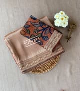 Rust Orange  Banarasi tonchoi with pen kalamkari Blouse : D62F021