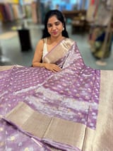 Purple Banarasi Silver Tissue Saree SS50538
