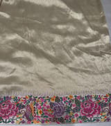 Halfwhite khaddi Chiffon Saree with allover zari weaving polka dots & Petite Point border SS50311