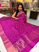 Wine Dhupion Raw Silk Saree with Gharchola bandhini blouse SS50488