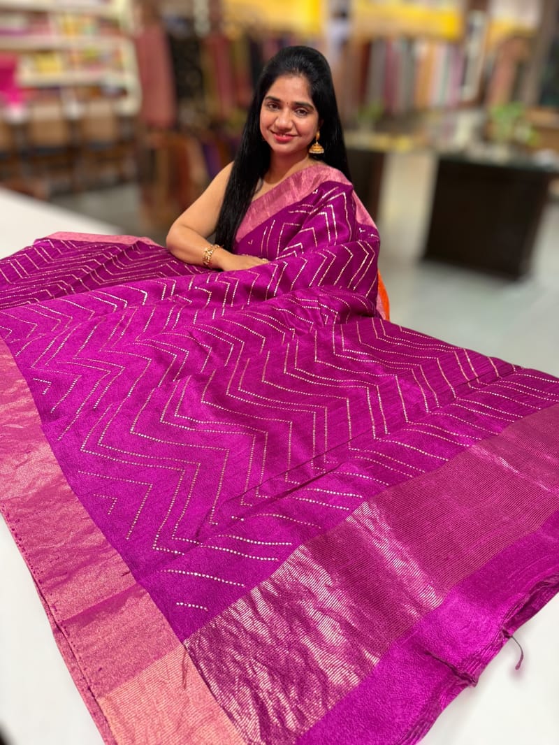 Wine Dhupion Raw Silk Saree with Gharchola bandhini blouse SS50488